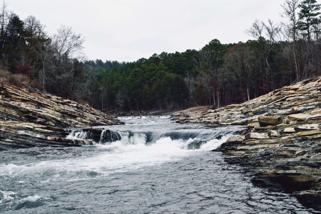 Forested ridges of Black Fork Mountain Wilderness in Arkansas, a rugged and remote area perfect for experienced hikers.